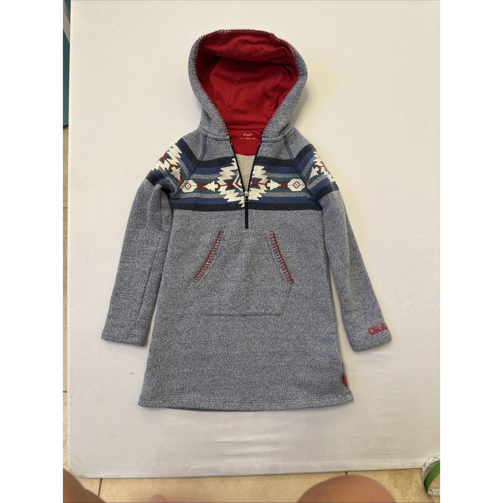 Oilily Aztec print hoodie dress Size 6yrs Made In Greece